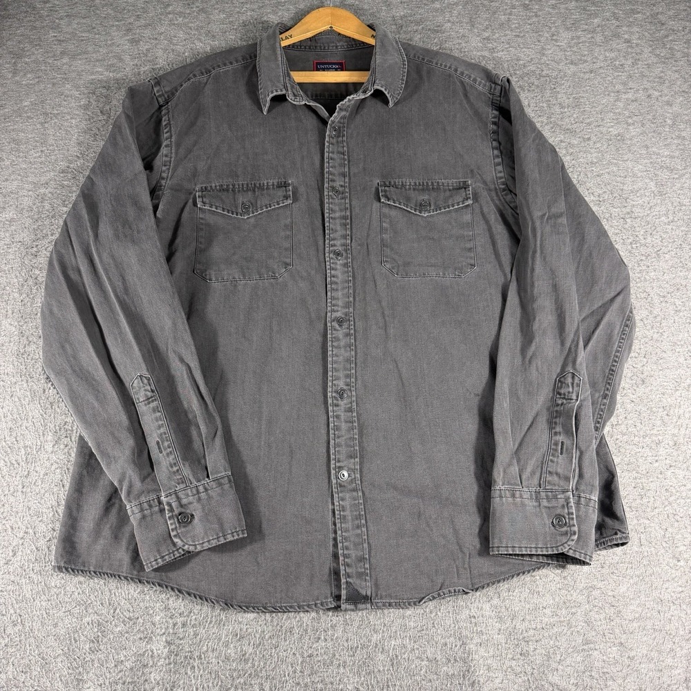 UNTUCKit Mens Shirt Size XL Long Sleeve Solid Black Edgewood Button Up Preppy